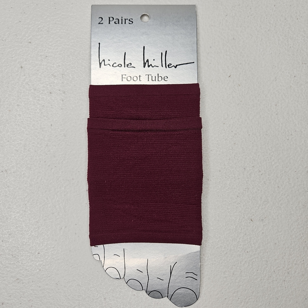 Nicole Miller Foot Tube Flip Flops Sandals 2 Pair Cover Liner Red Burgundy